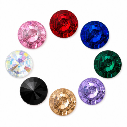 Wholesale Round Pointed Back Acrylic Rhinestones