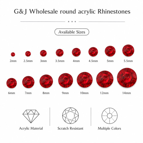 Wholesale Round Pointed Back Acrylic Rhinestones