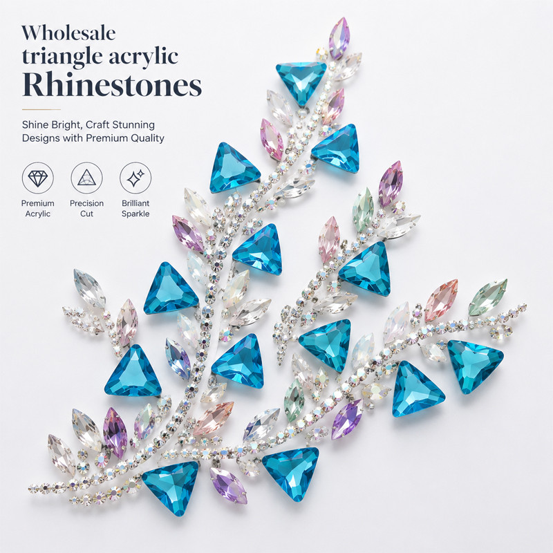 Triangle pointed back acrylic rhinestones for toys, dancewear, stage costumes and accessories