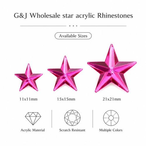 Star Flat Back Acrylic Rhinestones for Garments, Shoes and Bags