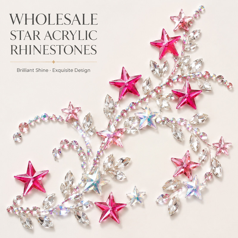 Star flat back acrylic rhinestones for toys, dancewear, stage costumes and accessories