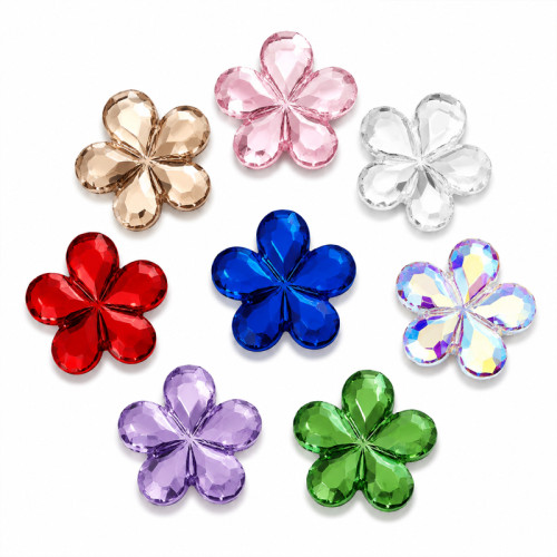 Flower Flat Back Acrylic Rhinestones for Garments, Shoes and Bags