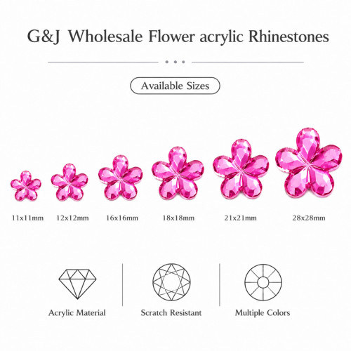 Flower Flat Back Acrylic Rhinestones for Garments, Shoes and Bags