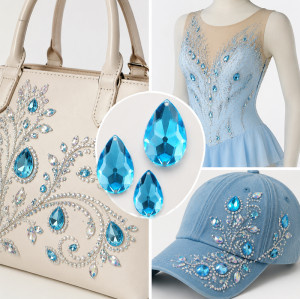 Tear drop Chamfered Acrylic Sew-On Rhinestones Two-Hole