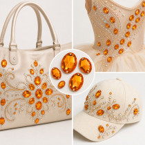 Oval Chamfered Acrylic Sew-On Rhinestones Two-Hole