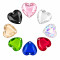 Flat Heart Chamfered Acrylic Sew-On Rhinestones Two-Hole