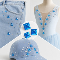 Square Resin Rhinestones | Two-Hole Sew-On | Apparel & Bridalwear |