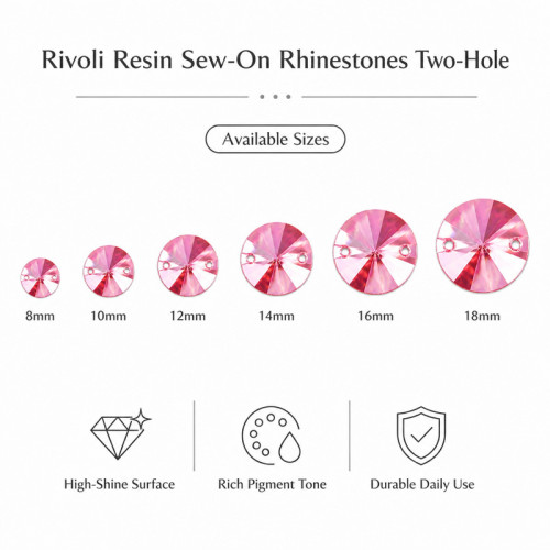 Rivoli Resin Rhinestones | Two-Hole Sew-On | Apparel & Bridalwear |