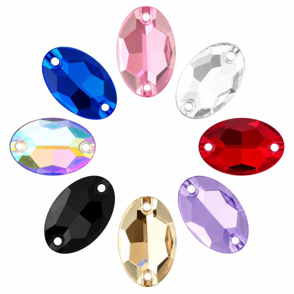 Oval Resin Rhinestones | Two-Hole Sew-On | Apparel & Bridalwear |