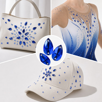 Tear Drop Resin Sew-On Rhinestones Two-Hole