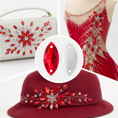 Navette Resin Rhinestones | Two-Hole Sew-On | Apparel & Bridalwear |