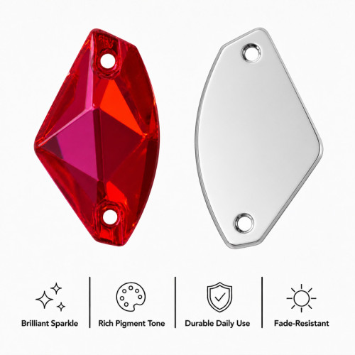 Axe Shape Resin Rhinestones | Two-Hole Sew-On | Apparel & Bridalwear |