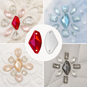 Axe Shape Resin Rhinestones | Two-Hole Sew-On | Apparel & Bridalwear |
