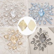 Ice Shape Resin Rhinestones | Two-Hole Sew-On | Apparel & Bridalwear |