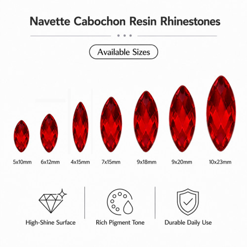 Wholesale Navette Resin Cabochon Flatback Rhinestones | Apparel & Accessories