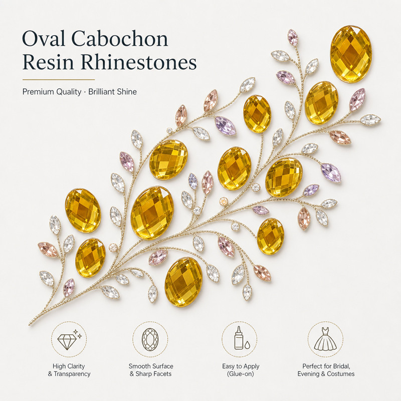 Wholesale Oval Resin Cabochon Flatback Rhinestones Tortoise Shell Texture