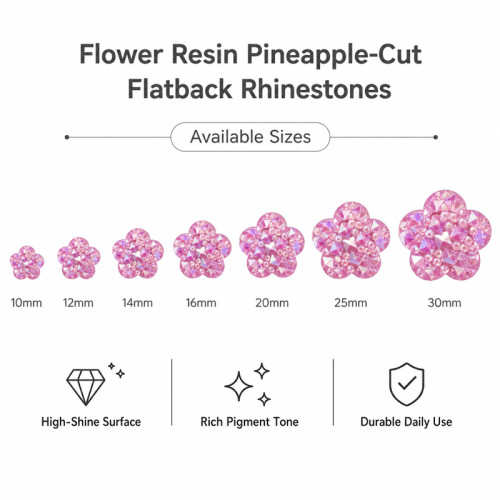 Wholesale Flower Pineapple Resin Rhinestones | Flatback | Apparel & Accessories