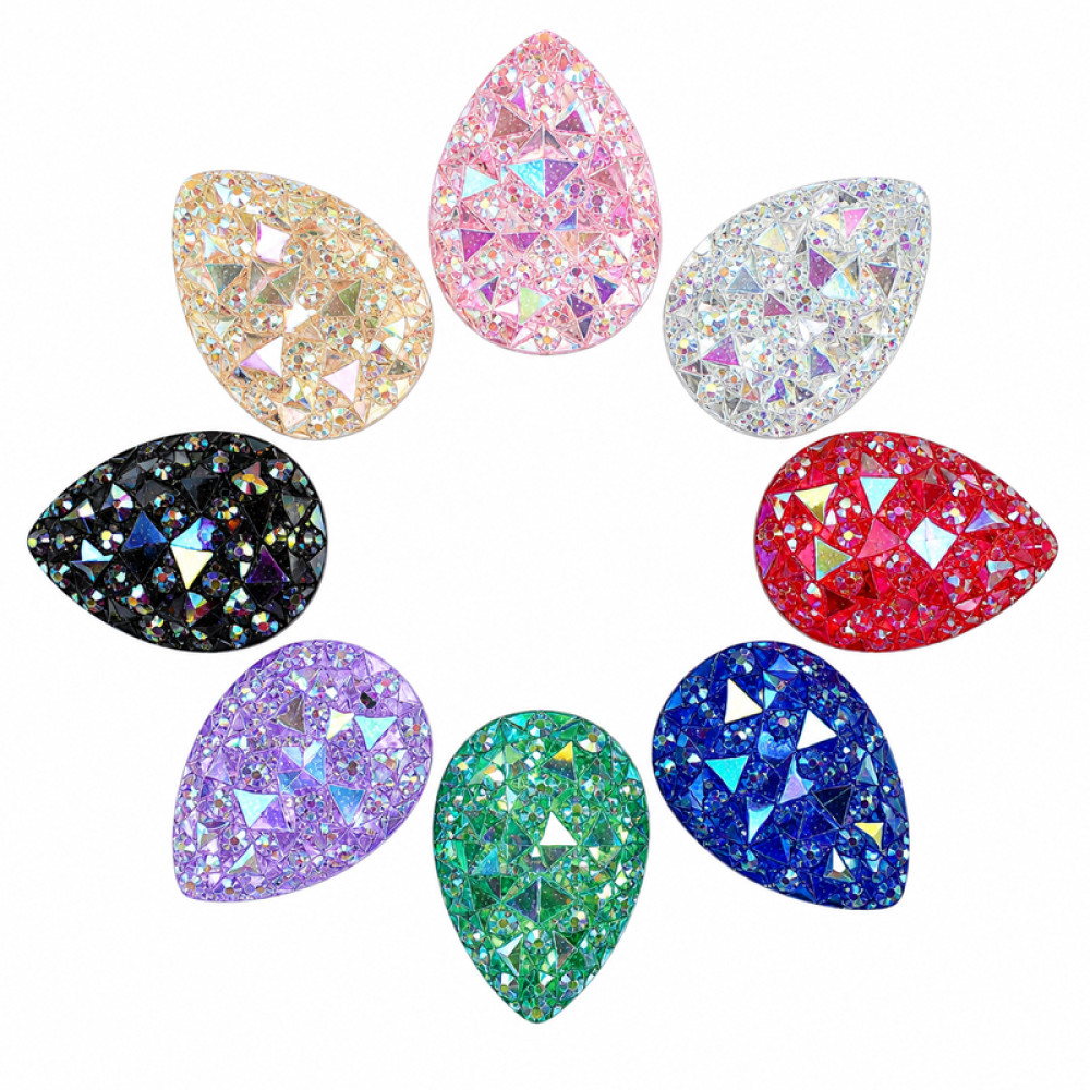 Wholesale Tear Drop Pineapple Resin Rhinestones | Flatback | Apparel & Accessories