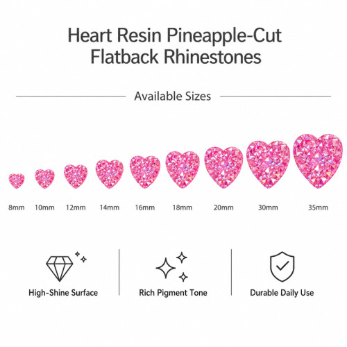 Wholesale Heart Pineapple Resin Rhinestones | Flatback | Apparel & Accessories