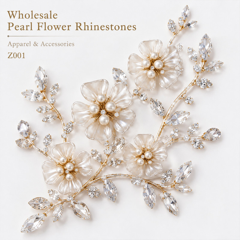 five-petal pearl flower rhinestones