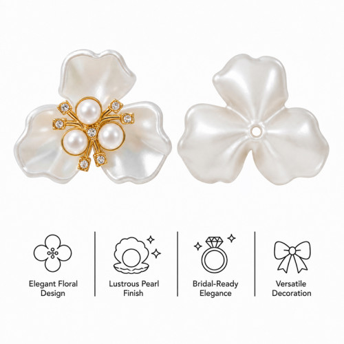 Wholesale Three-Petal Orchid Flower Rhinestones with Pearl Center | Apparel & Accessories | Z002