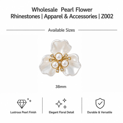 Wholesale Three-Petal Orchid Flower Rhinestones with Pearl Center | Apparel & Accessories | Z002