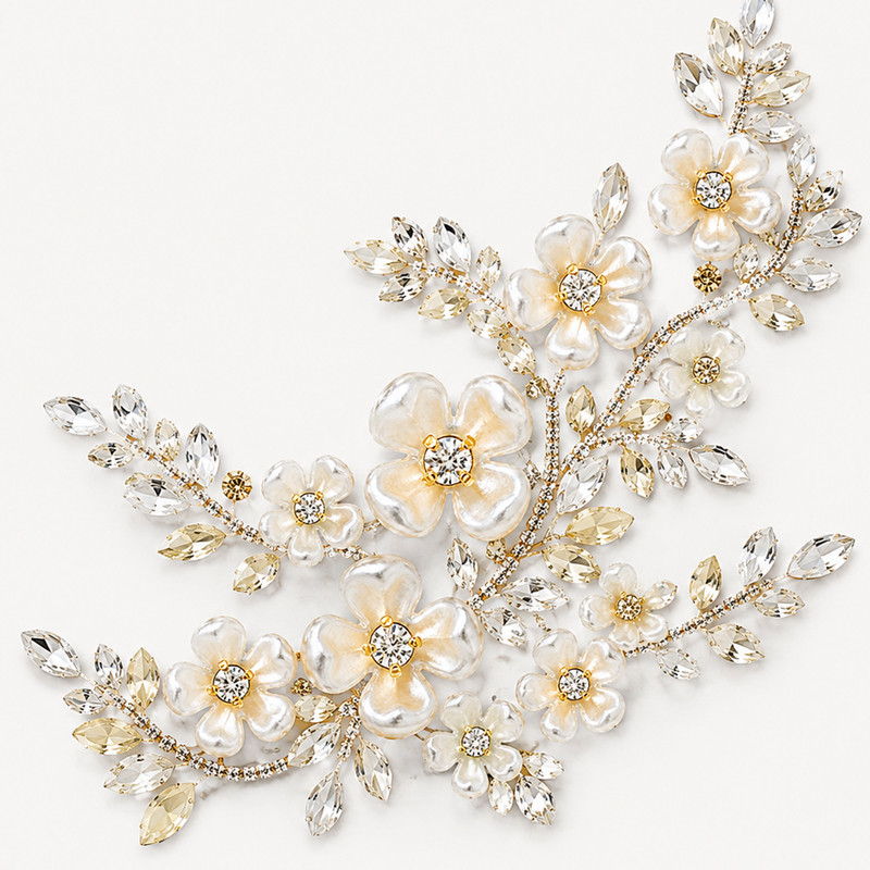 four-petal pearl flower rhinestones