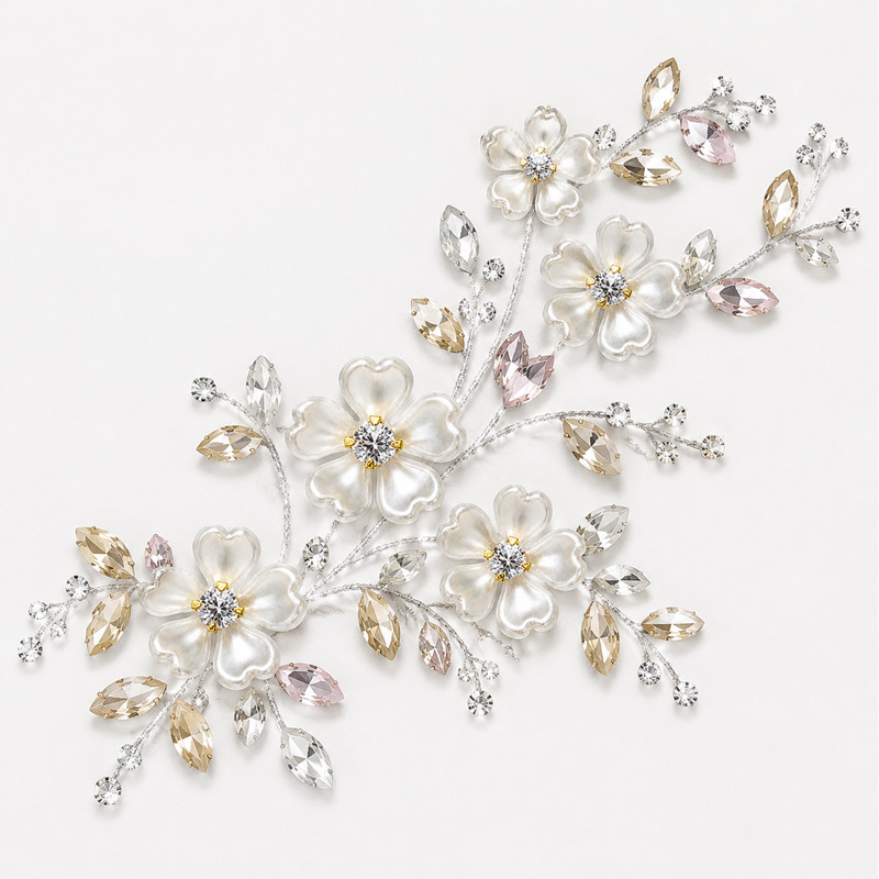 five-petal pearl flower rhinestones