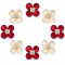 Wholesale Four-Petal Pearl Flower Flatback Rhinestones with Center Stone | Apparel & Accessories | Z007