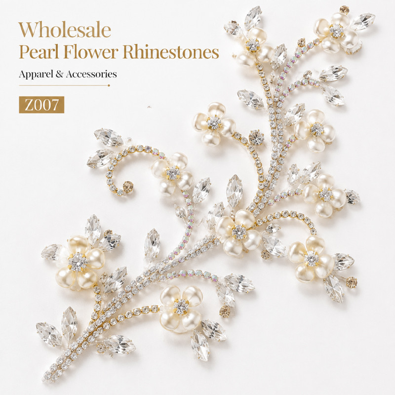 four-petal pearl flower rhinestones