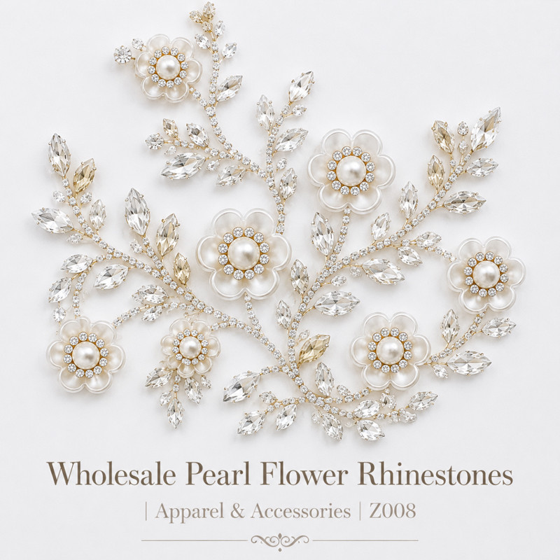 five-petal pearl flower rhinestones