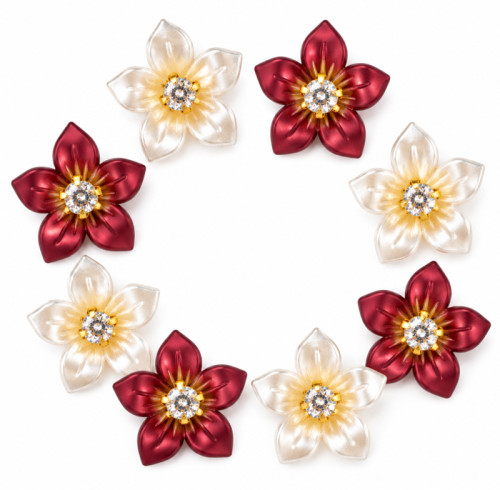 Wholesale Five-Petal Flower Flatback Rhinestones with Center Crystal | Apparel & Accessories |Z012
