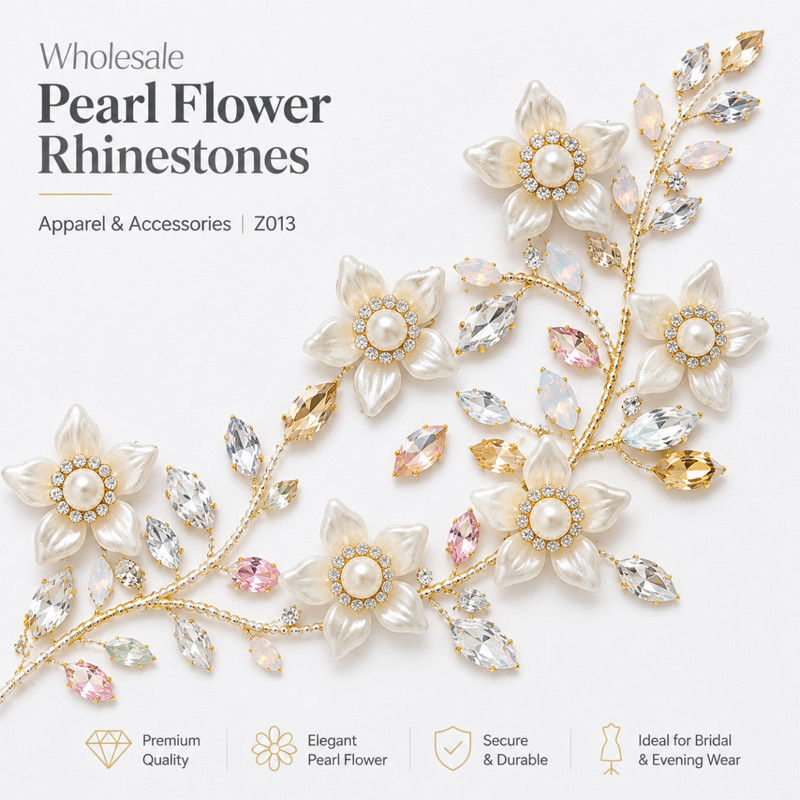 five-petal pearl flower rhinestones