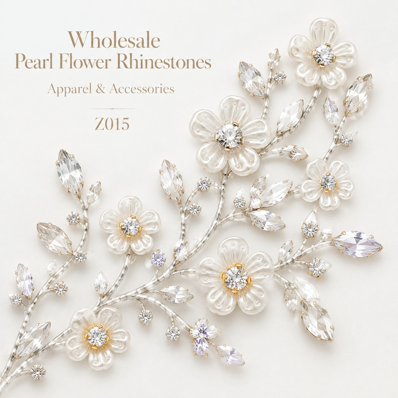 five-petal pearl flower rhinestones