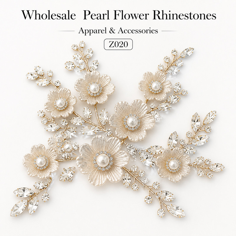 five-petal pearl flower rhinestones