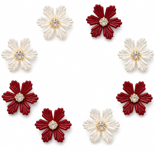 Wholesale Snowflake-Shaped Flatback Rhinestone Appliques with Crystal Center | Christmas & Holiday Decorations |Z028