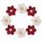 Wholesale Snowflake-Inspired Pearl Rhinestone Appliques with Crystal Center | Christmas & Holiday Decorations |Z033