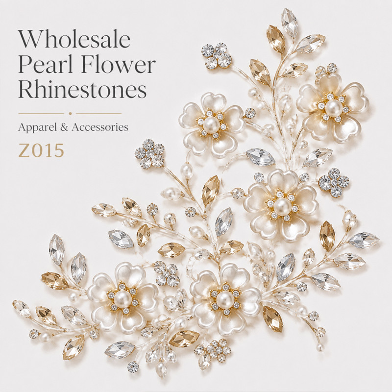 five-petal pearl flower rhinestones