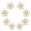 Wholesale Five-Petal Pearl Flower Flatback Rhinestones with Crystal Halo | Bridal & Summer Fashion |Z040