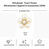 Wholesale Five-Petal Pearl Flower Flatback Rhinestones with Crystal Halo | Bridal & Summer Fashion |Z040