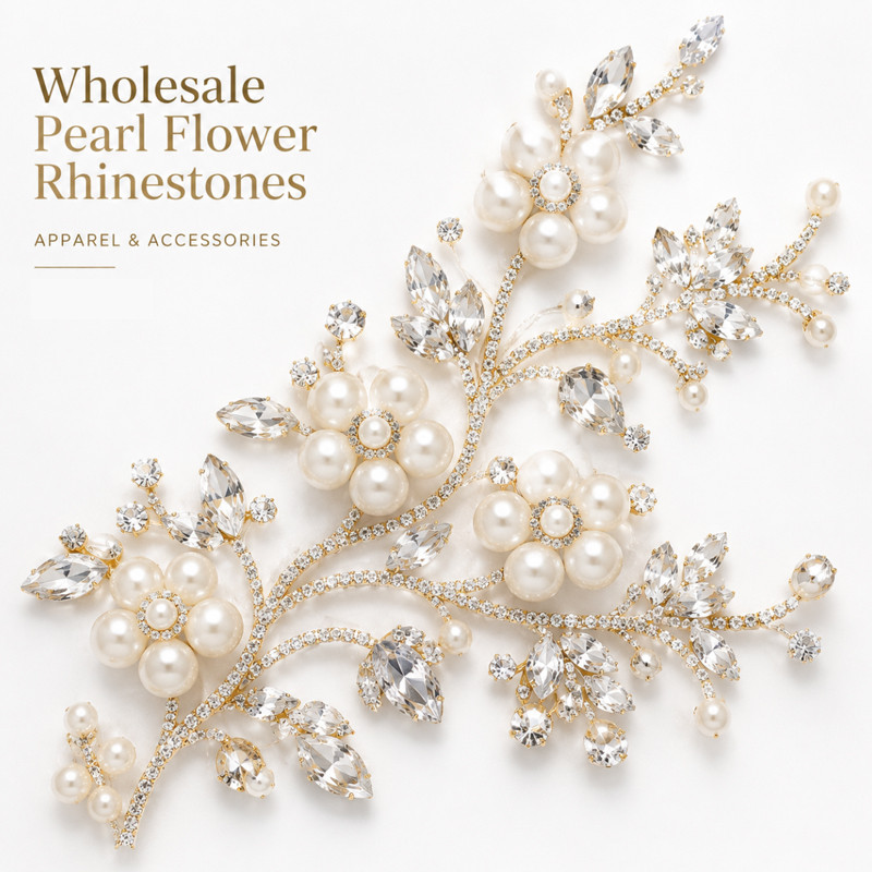 five-petal pearl flower rhinestones