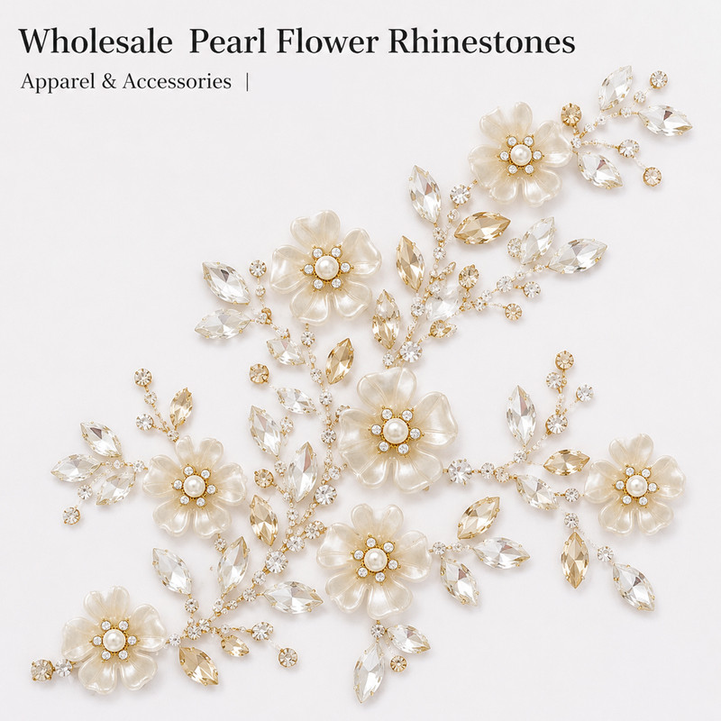 five-petal pearl flower rhinestones