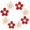 Wholesale Five-Petal Pearl Flower Rhinestone Appliques | Bridal & Summer Fashion |Z042