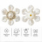 Wholesale Elegant Six-Petal Pearl Flower Flatback Rhinestones with Crystal Halo | Bridal Gowns & Wedding Dresses |Z049