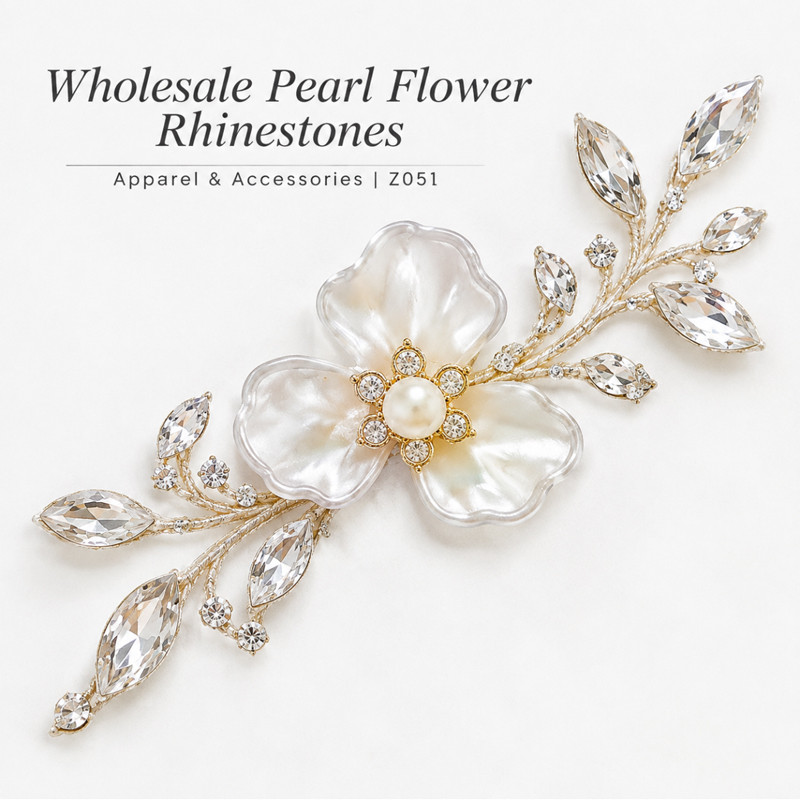 three-petal pearl flower rhinestones