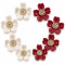 Wholesale Five-Petal Heart-Petal Flower Flatback Rhinestones with Crystal Halo | Elegant Bridal & Fashion Accessories |Z052