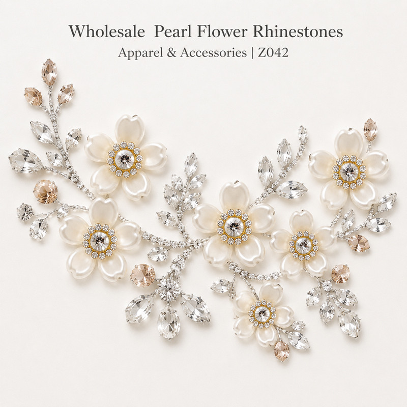five-petal pearl flower rhinestones