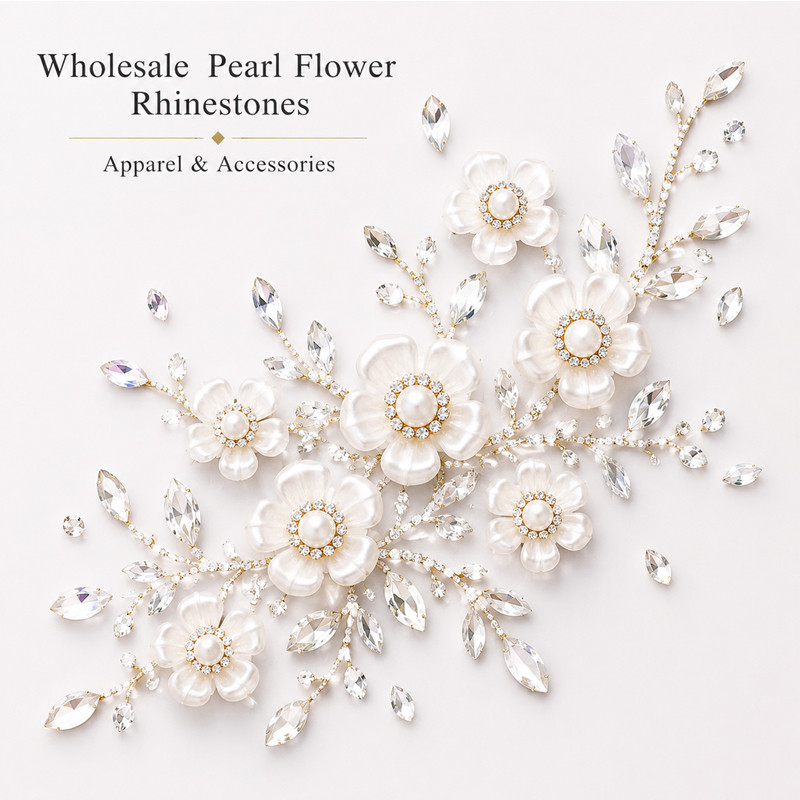 five-petal pearl flower rhinestones