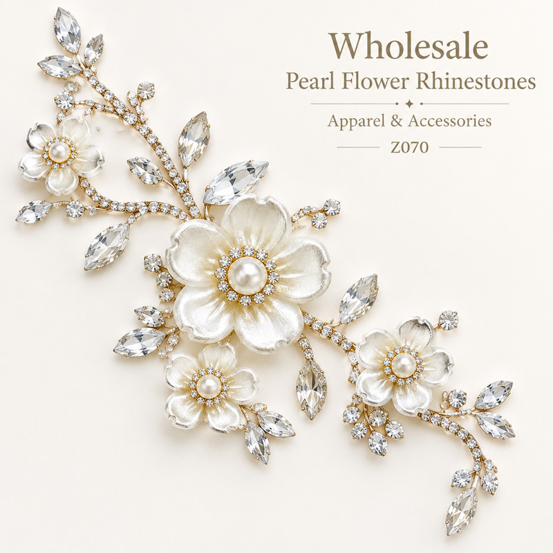 five-petal pearl flower rhinestones