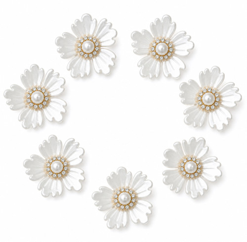 Wholesale Five-Petal Daisy Flower Rhinestone Appliques | Fresh Country Style Fashion Accessories |Z072